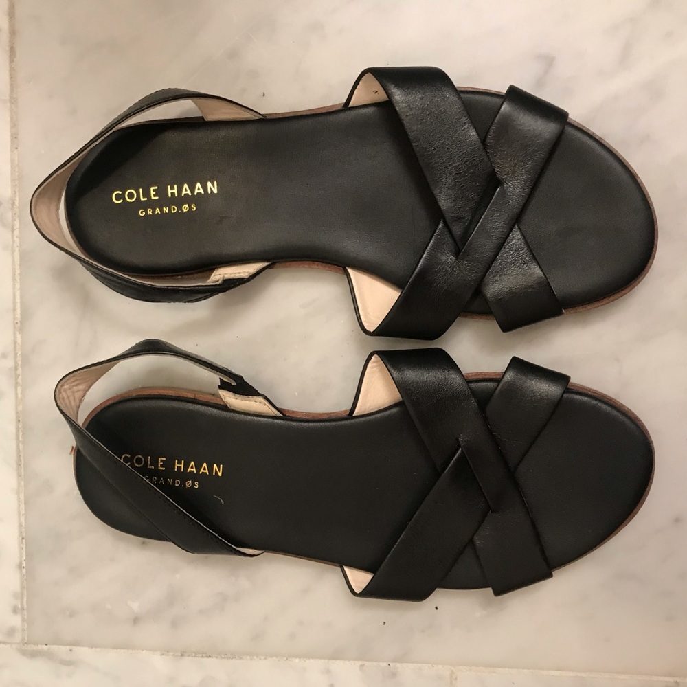 Cole Haan black, leather sandals